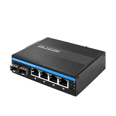 FCC ve CE uyumluluğu için 2 SFP portu ve 4 UTP ile Endüstriyel Yönetilmeyen POE Değiştiricisi