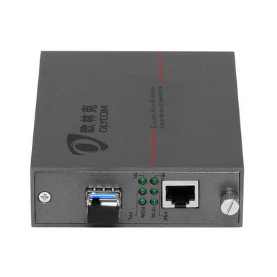 Gri POE Fiber Optik Ethernet Medya Dönüştürücü LC Fiber SFP Megabit 10/100M