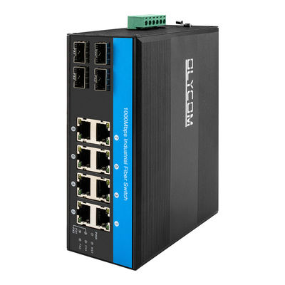 Su geçirmez 8 Port Ağ Değiştiricisi 4 Fiber Portlu Gigabit Güçlü Ethernet Değiştiricisi