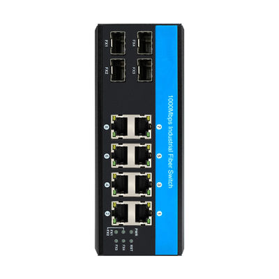 Su geçirmez 8 Port Ağ Değiştiricisi 4 Fiber Portlu Gigabit Güçlü Ethernet Değiştiricisi