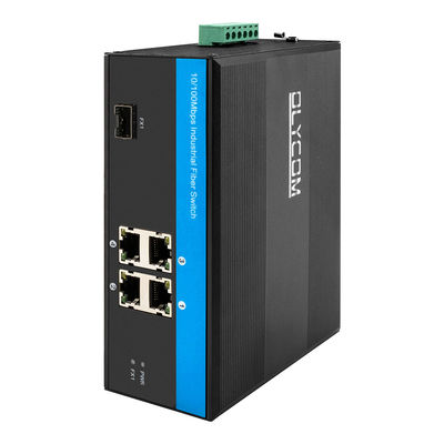 5 Port Endüstriyel Fiber Değiştiricisi 10/100M Hızlı Ethernet DIN Rail Yönetilmeyen Fanless CE