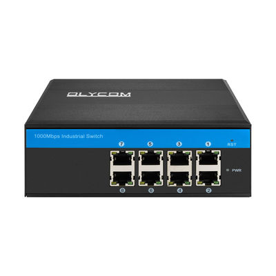 8 Port E-Mark Sertleştirilmiş PoE Değiştiricisi 240W Gigabit Ethernet DC48V Yönetilmemiş Din Rail