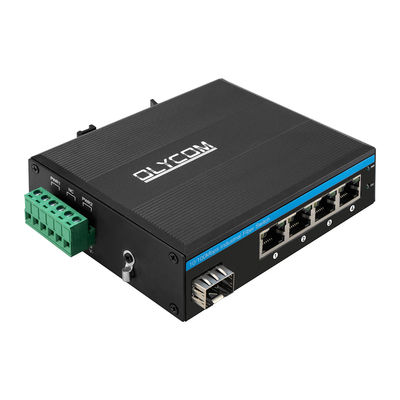 Endüstriyel POE Değiştiricisi, 1 SFP Port ve 4 RJ45 Port ile DIN Demiryolu Montajı için