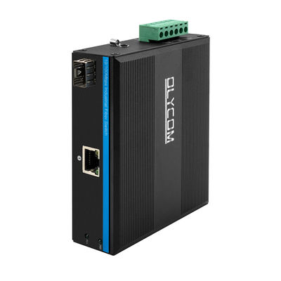 48VDC 100Mbps Hızlı Endüstriyel Ethernet Medya Dönüştürücü Sfp'den Rj45'e IEEE802.3Af/At ile