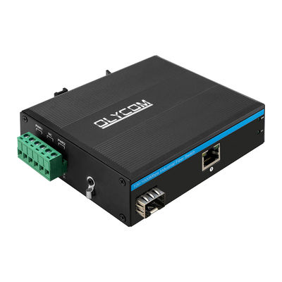 2 Portlu Endüstriyel Ethernet Medya Dönüştürücü 10/100/1000M Geniş Voltaj Desteği