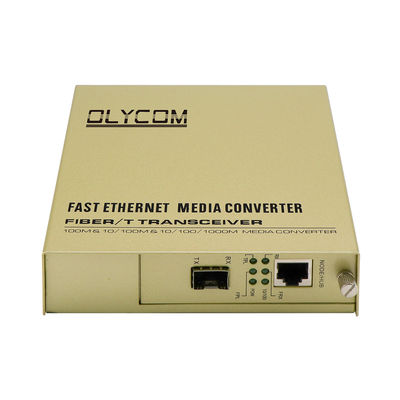 SFP Tek Fiber Medya Dönüştürücü, Geçiş Ağları Medya Dönüştürücü AC Girişi 50HZ