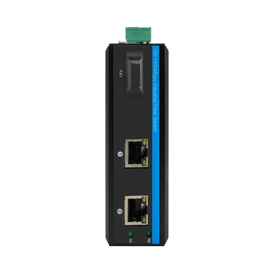 POE SC Bağlantısı 2 RJ45 Portlu Çift Lifi Endüstriyel Değiştirme Merkezi Ağ Değiştiricisi