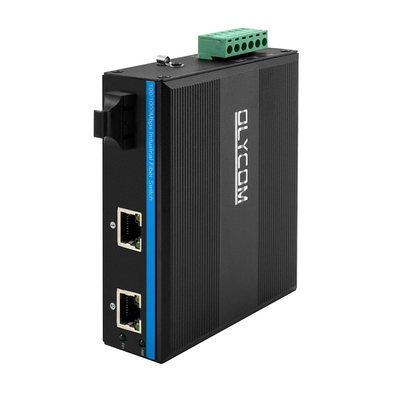 POE SC Bağlantısı 2 RJ45 Portlu Çift Lifi Endüstriyel Değiştirme Merkezi Ağ Değiştiricisi