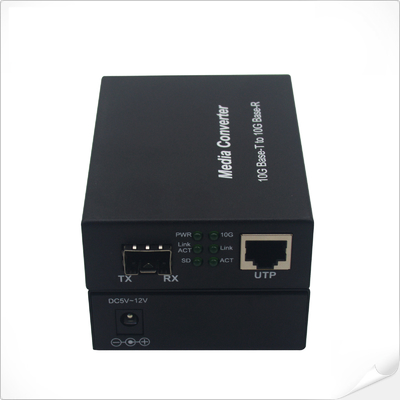 1000M 2.5G 5G 10G RJ45 SFP+ Media Converter 12VDC Otomatik algılama hızı yönetilmemiş