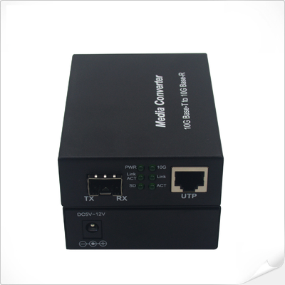 1000M 2.5G 5G 10G RJ45 - SFP+ Otomatik Algılamalı Ethernet Medya Dönüştürücü 12VDC