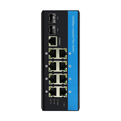 8 Port PoE Yönetilen Değiştirici L2 Fiber Optic Yönetilebilir Gigabit Sağlam Ağ DIN Rail