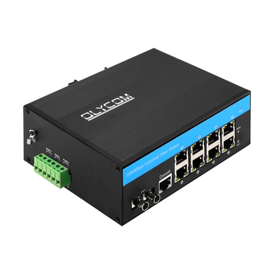 8 Port ERPS L2+ Yönetilen Değiştirici Endüstriyel Gigabit Ethernet ST SM/MM Fiber Port
