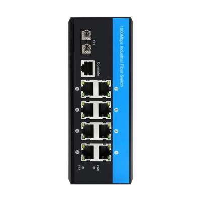 8 Port ERPS L2+ Yönetilen Değiştirici Endüstriyel Gigabit Ethernet ST SM/MM Fiber Port