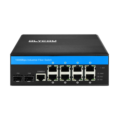 Endüstriyel Yönetimli Ethernet Gigabit SFP Anahtarı LC Konnektör 8 Bağlantı Noktalı 10/100/1000base-T