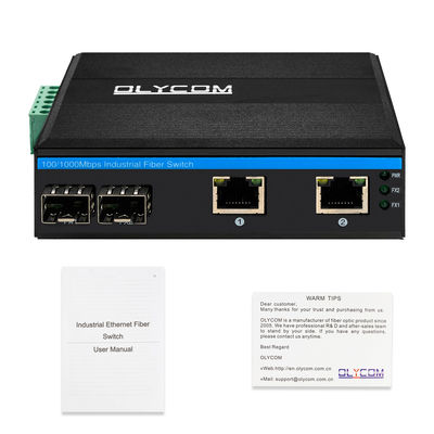 Yönetilmeyen 4 Port Gigabit Ethernet Değiştiricisi SFP yuvaları IP40 DC24V
